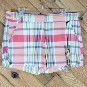 Freestyle Revolution Shorts Women 13 Plaid Cotton Multicolor Pockets With Tags